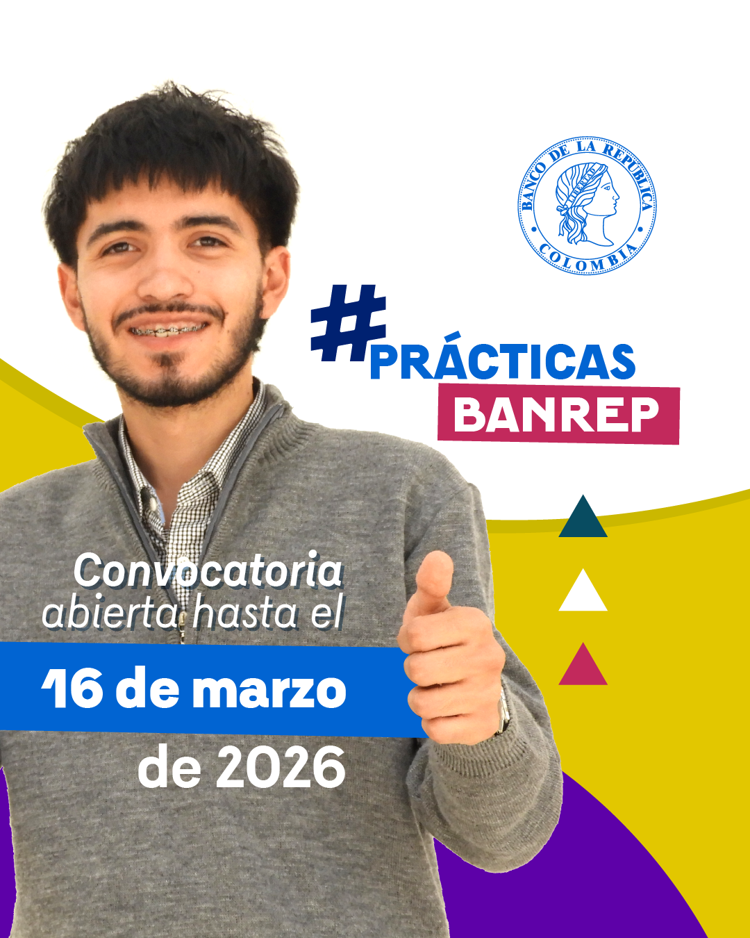 Imagen que invita a postularse a esta convocatoria que estará abierta hasta el 16 de marzo de 2026.