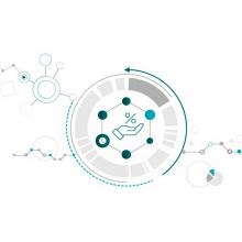 Imagen de unas monedas suspendidas sobre un flotador de agua