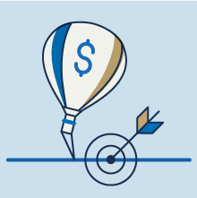 En la imagen se muestran tanto el globo anclado al piso, que es la metáfora escogida para el Banco para la inflación, como el 