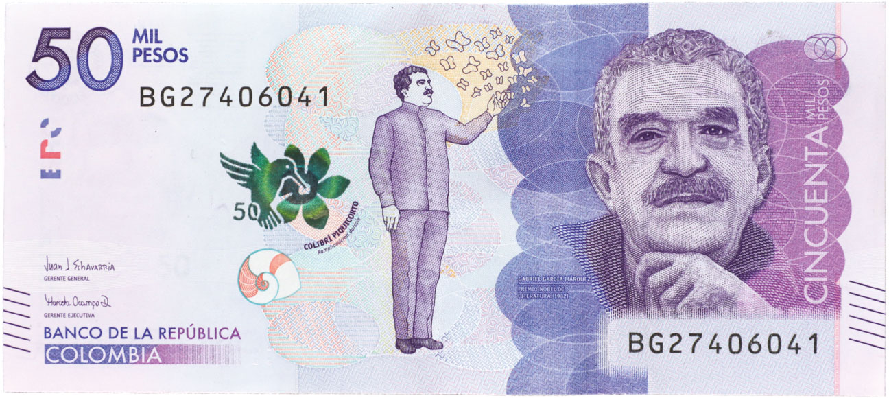 Anverso de billete de 50.000 pesos. Grado 1: apto