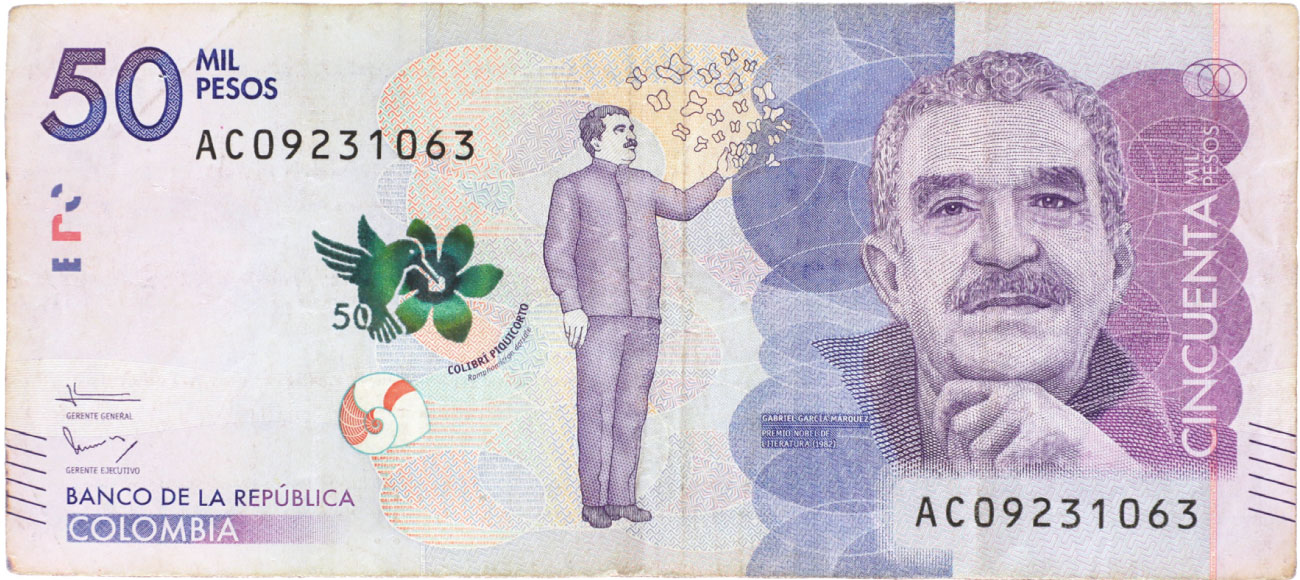 Anverso de billete de 50.000 pesos. Grado 3: apto