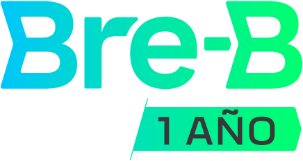 Logo de Bre-B con el texto '1 año'