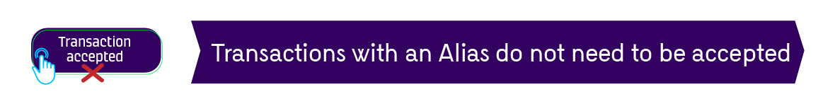 Transactions with an Alias do not need to be accepted