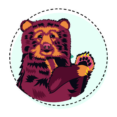 ilustración de un oso con gafas de sol