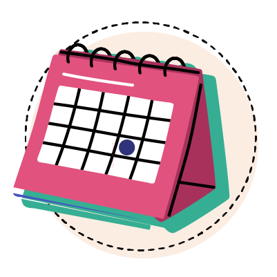 ilustración de un calendario marcando fechas importantes