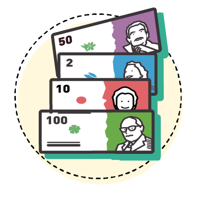 ilustración de muchos billetes