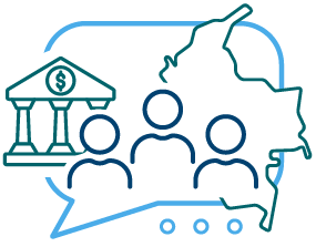 Infografía que busca representar al El Comité Local de Divisas, se visualiza el croquis de Colombia, un globo de dialogo, la imagen de un edificio institucional y la gráfica de unas personas