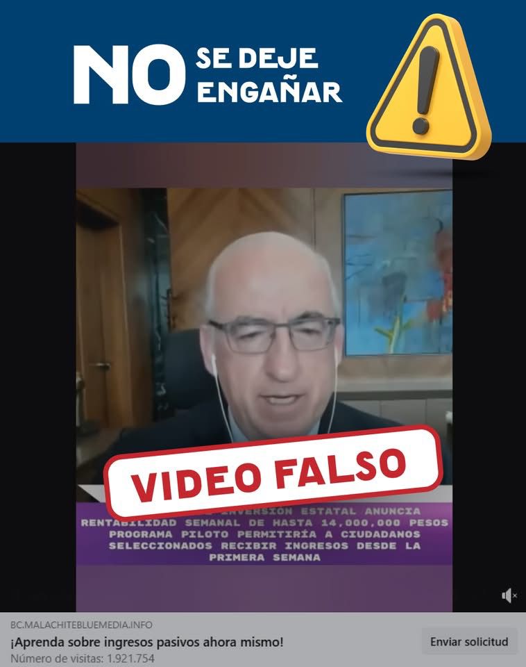 No se deje engañar, muestra del video falso