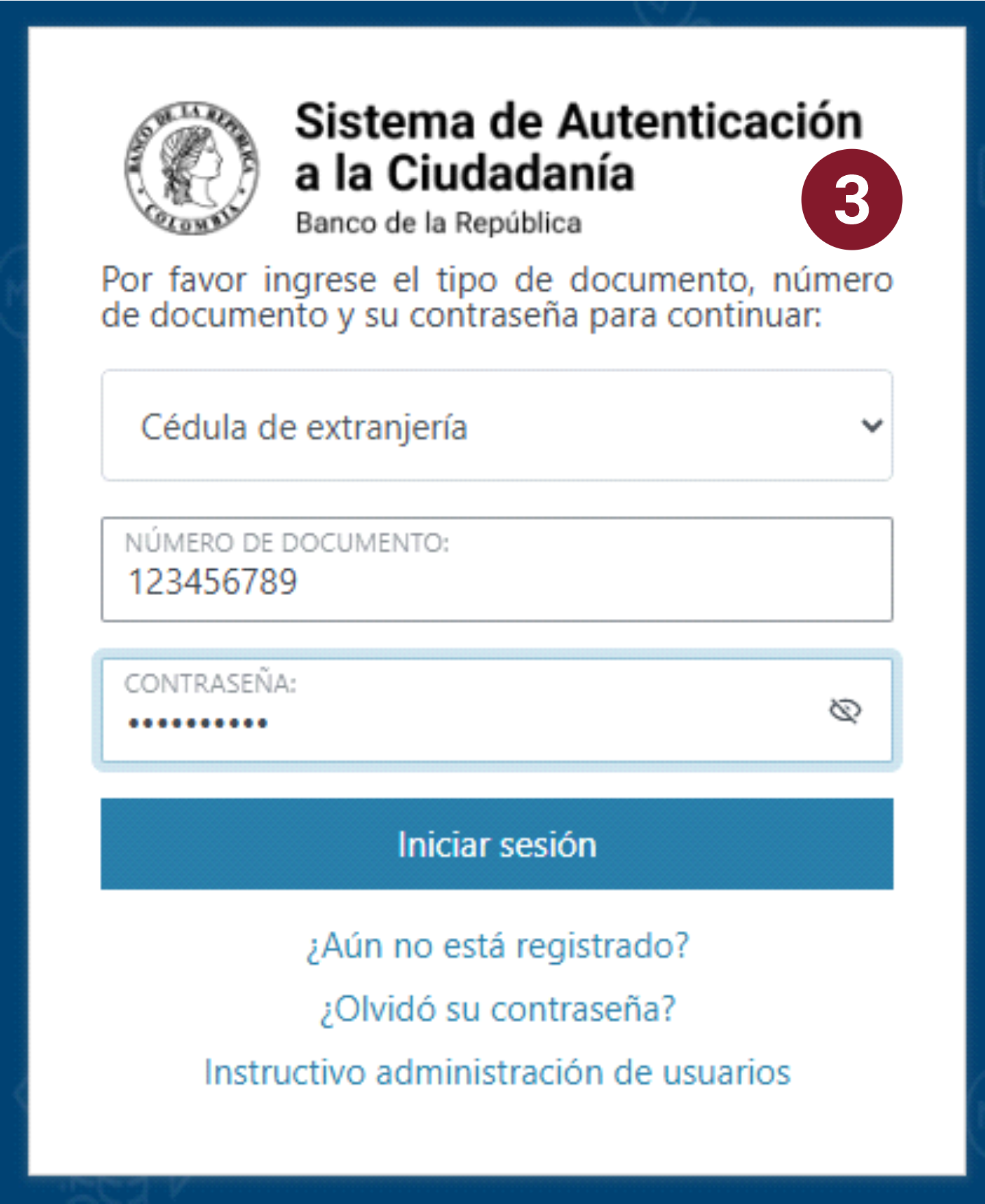 Imagen con los campos para diligenciar