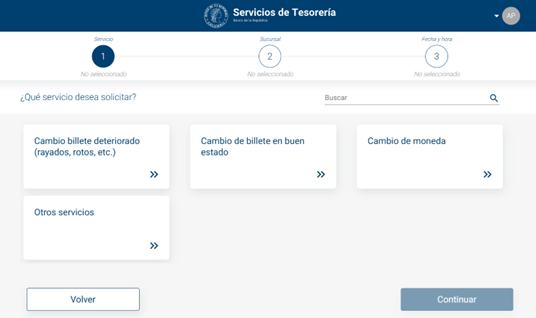 Imagen que muestra una lista de los servicios disponibles para agendar cita.