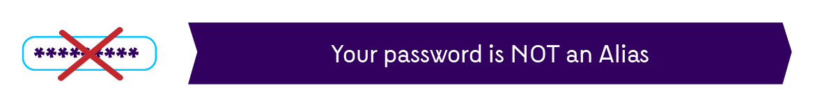 Your password is NOT an Alias