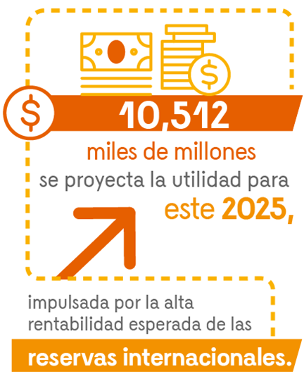 Al 31 de diciembre de 2024, las reservas internacionales netas de Colombia alcanzaron USD 62.481 millones, aumentando en USD 2.873 millones durante el año.
