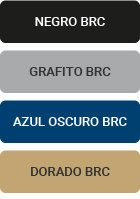 Negro, grafito, azul y dorado