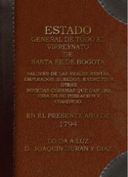 Carátula Estado General de todo el Virreynato de Santafé de Bogotá, 1794 